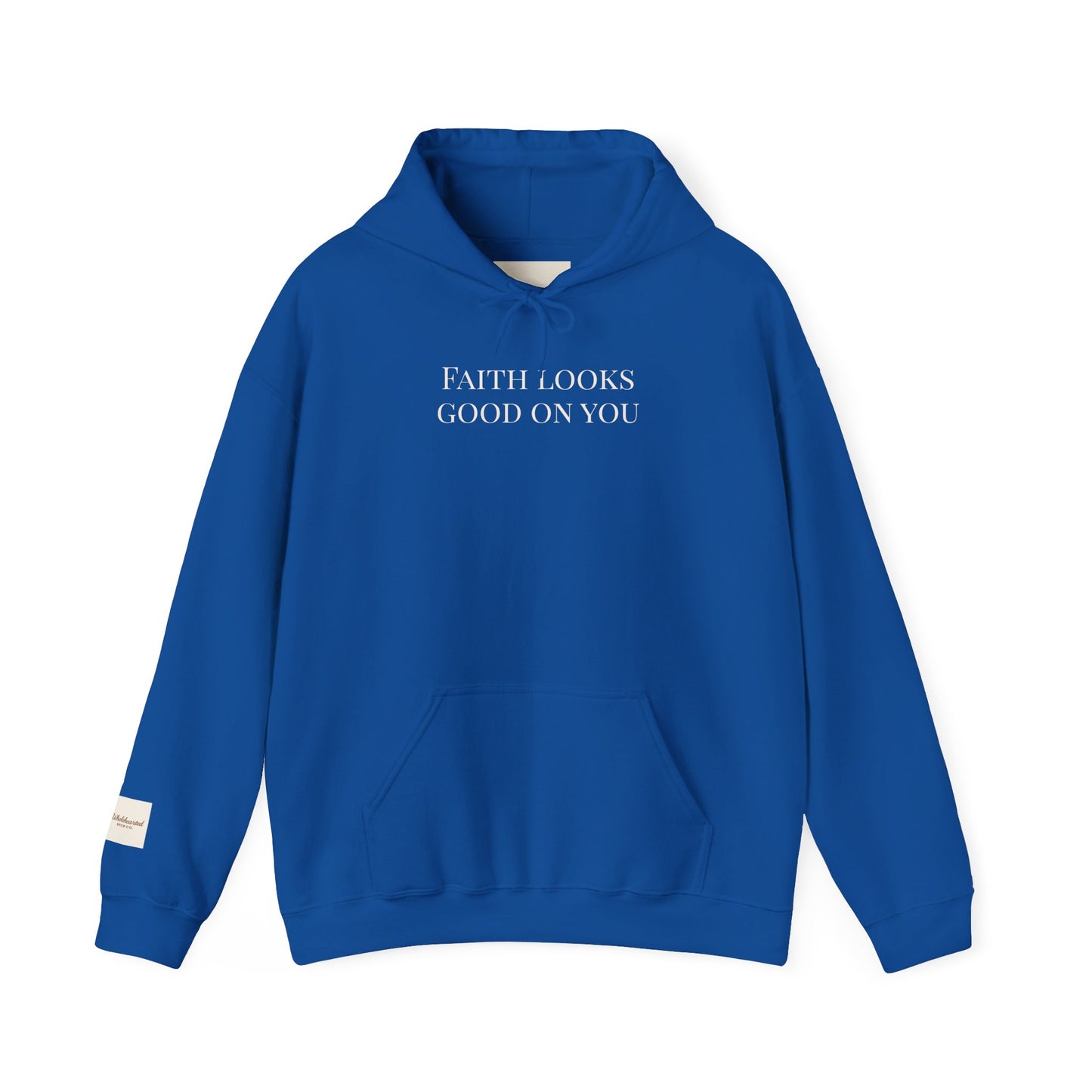 FAITH LOOKS GOOD ON YOU- Minimalist Cream Pullover with "Wholehearted Brew Co." Back & Sleeve Print