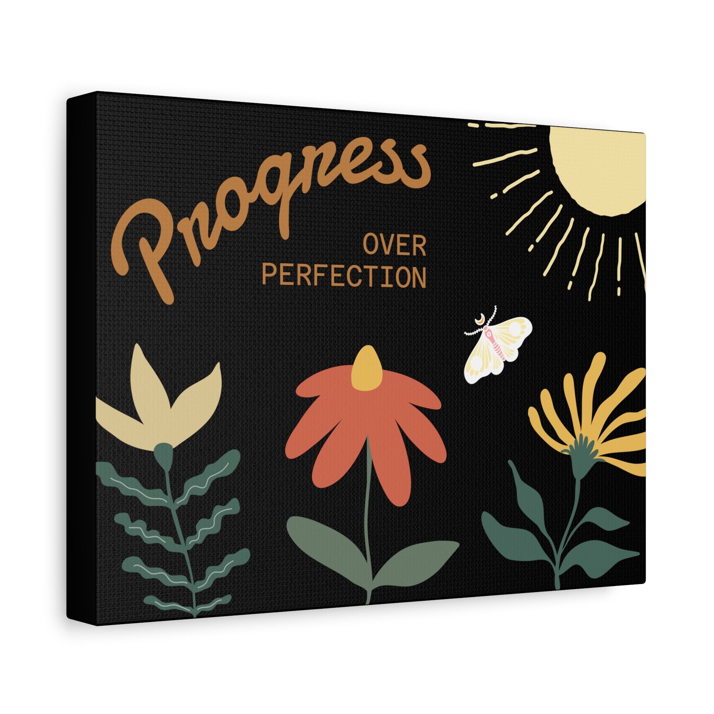 Motivational Canvas Wall Art, Progress Over Perfection, Home Décor, Inspirational Artwork, Gift for Friends, Office Wall Decoration