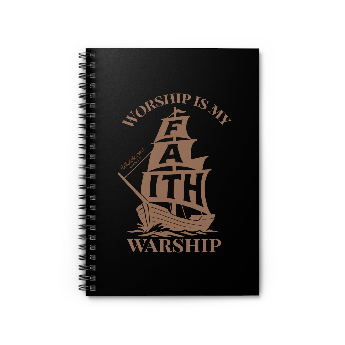 Faith-Inspired Spiral Notebook - 'Worship is My Warship' Design