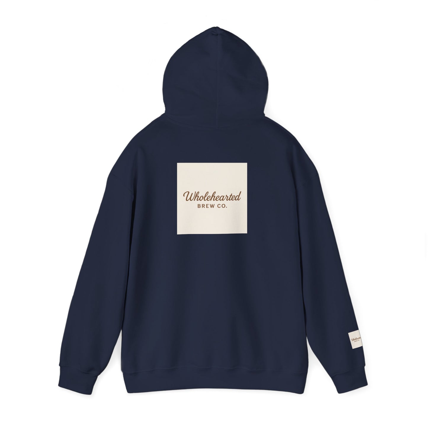 FAITH LOOKS GOOD ON YOU- Minimalist Cream Pullover with "Wholehearted Brew Co." Back & Sleeve Print