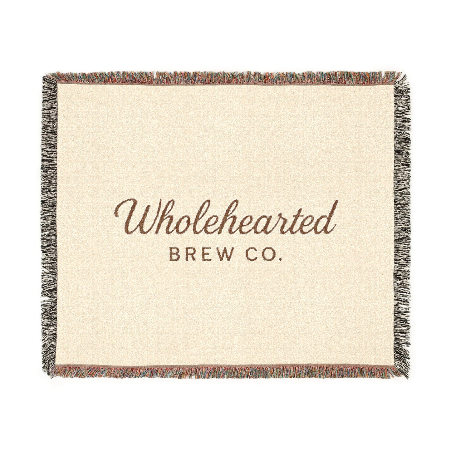 Wholehearted Brew Co. Woven Blanket - Cozy Home Décor for Coffee Lovers