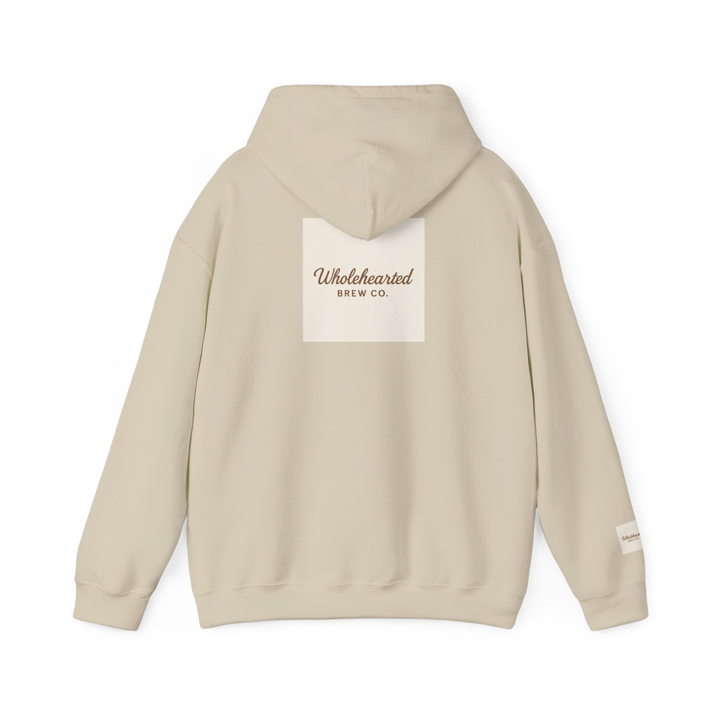 FAITH LOOKS GOOD ON YOU- Minimalist Cream Pullover with "Wholehearted Brew Co." Back & Sleeve Print