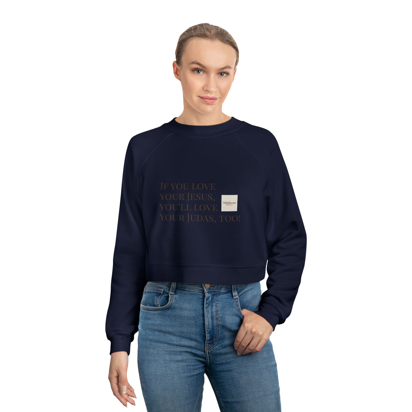 Love your Enemies Cropped Fleece Pullover for Women
