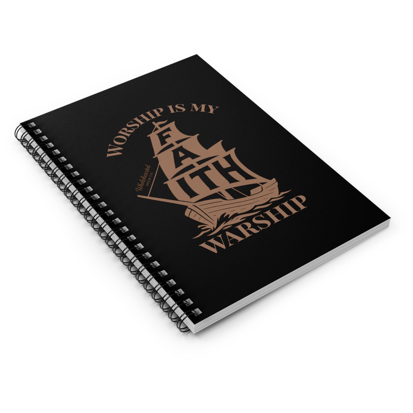 Faith-Inspired Spiral Notebook - 'Worship is My Warship' Design