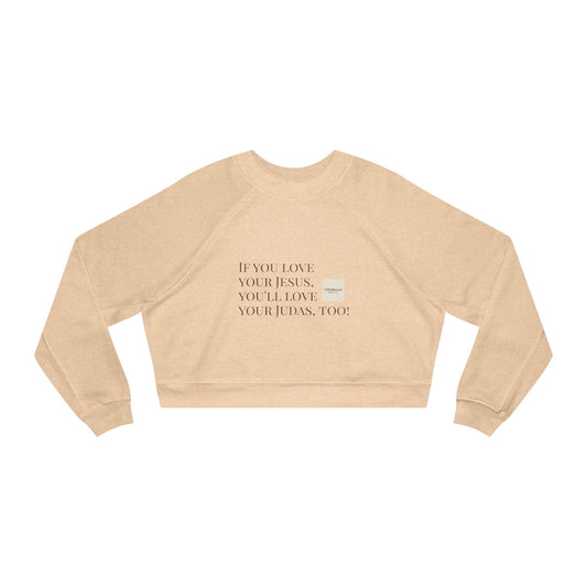 Love your Enemies Cropped Fleece Pullover for Women