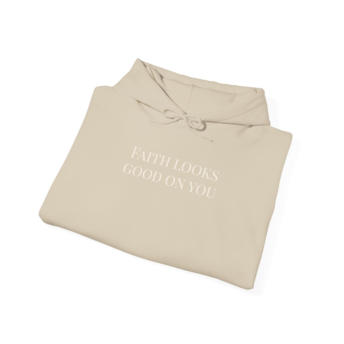 FAITH LOOKS GOOD ON YOU- Minimalist Cream Pullover with "Wholehearted Brew Co." Back & Sleeve Print