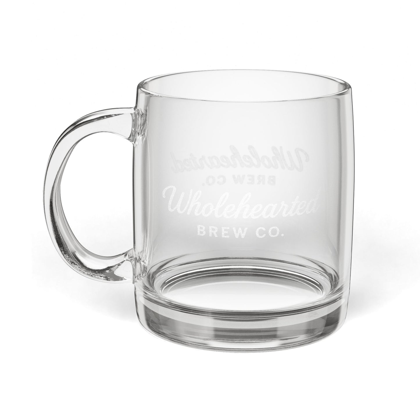 Wholehearted Brew Co Etched Glass Mug - Engraved 12.25oz