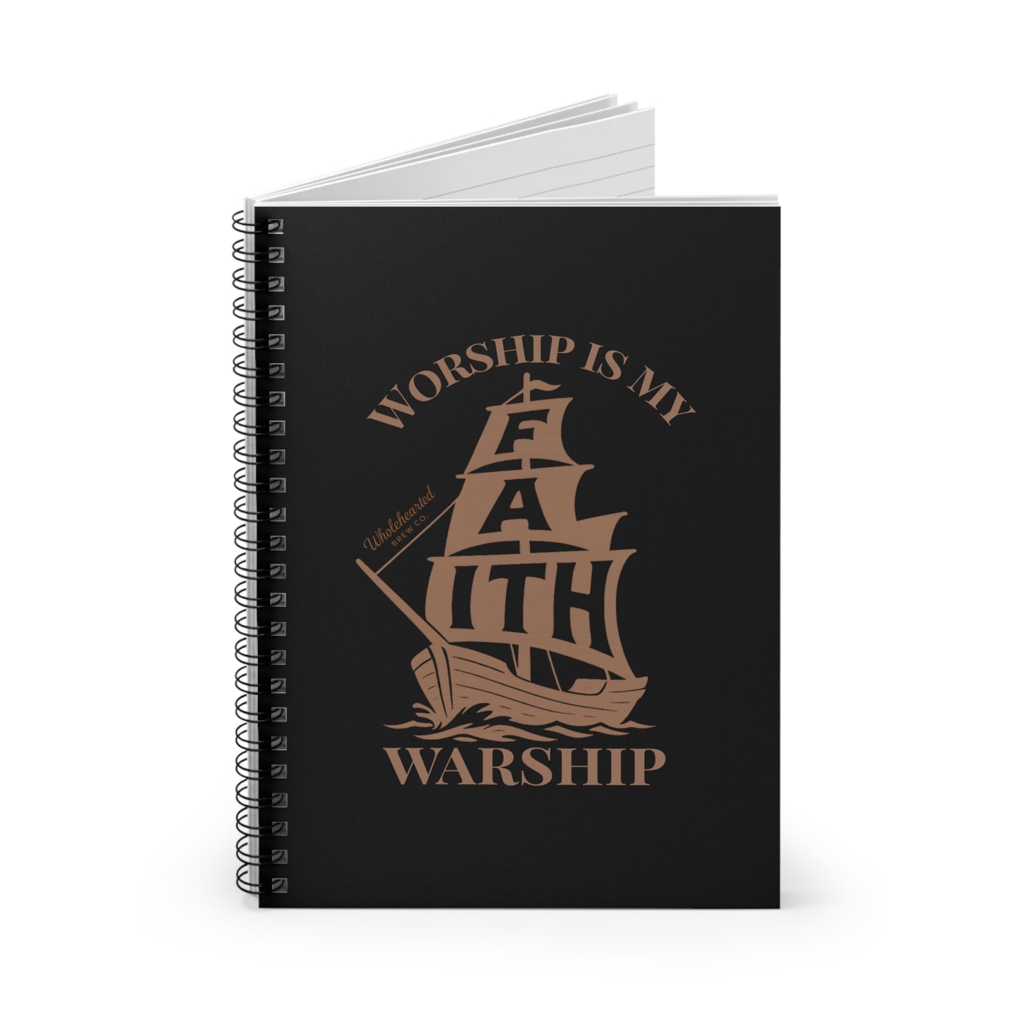Faith-Inspired Spiral Notebook - 'Worship is My Warship' Design