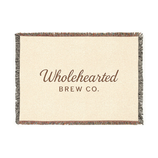 Wholehearted Brew Co. Woven Blanket - Cozy Home Décor for Coffee Lovers