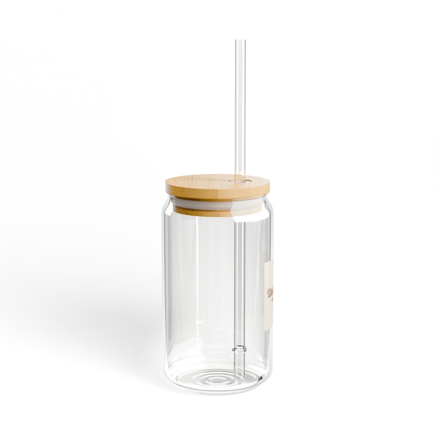 Wholehearted Brew Co. 16oz Glass Sipper with Bamboo Lid