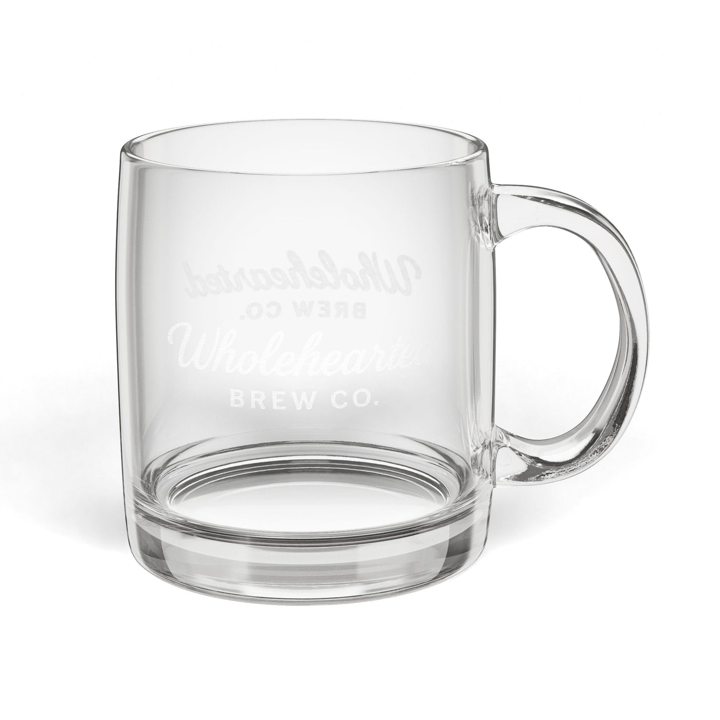 Wholehearted Brew Co Etched Glass Mug - Engraved 12.25oz
