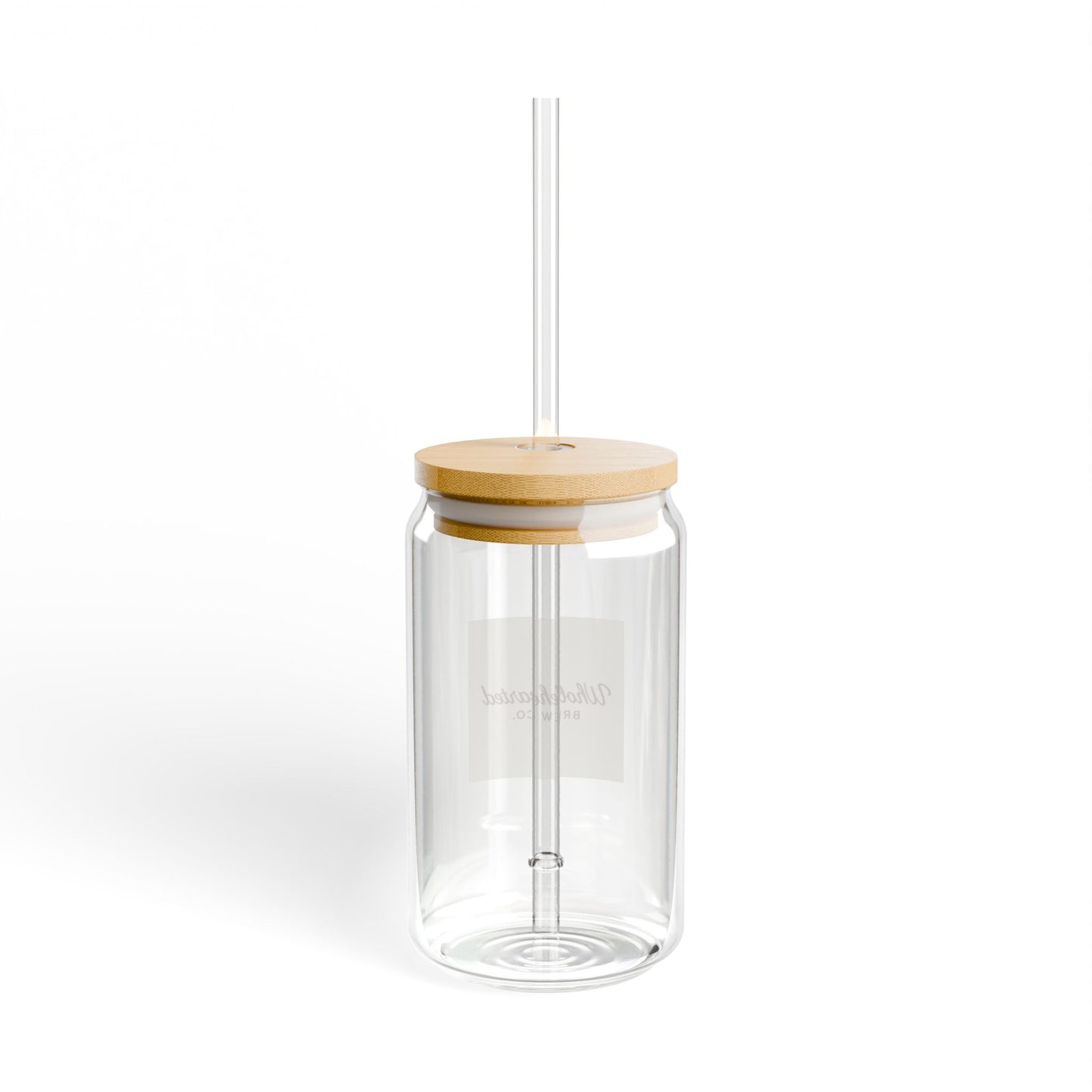 Wholehearted Brew Co. 16oz Glass Sipper with Bamboo Lid