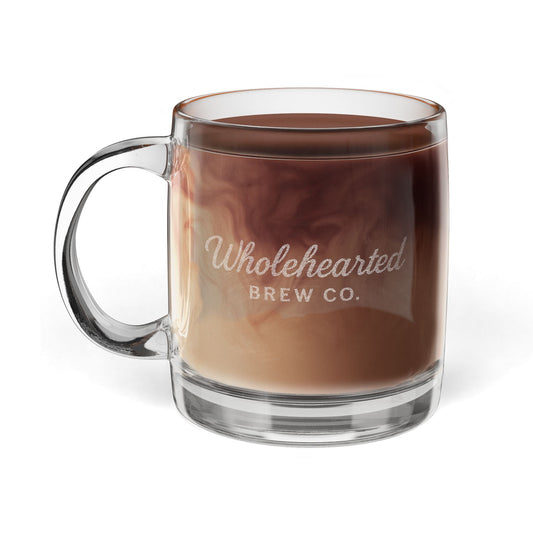 Wholehearted Brew Co Etched Glass Mug - Engraved 12.25oz