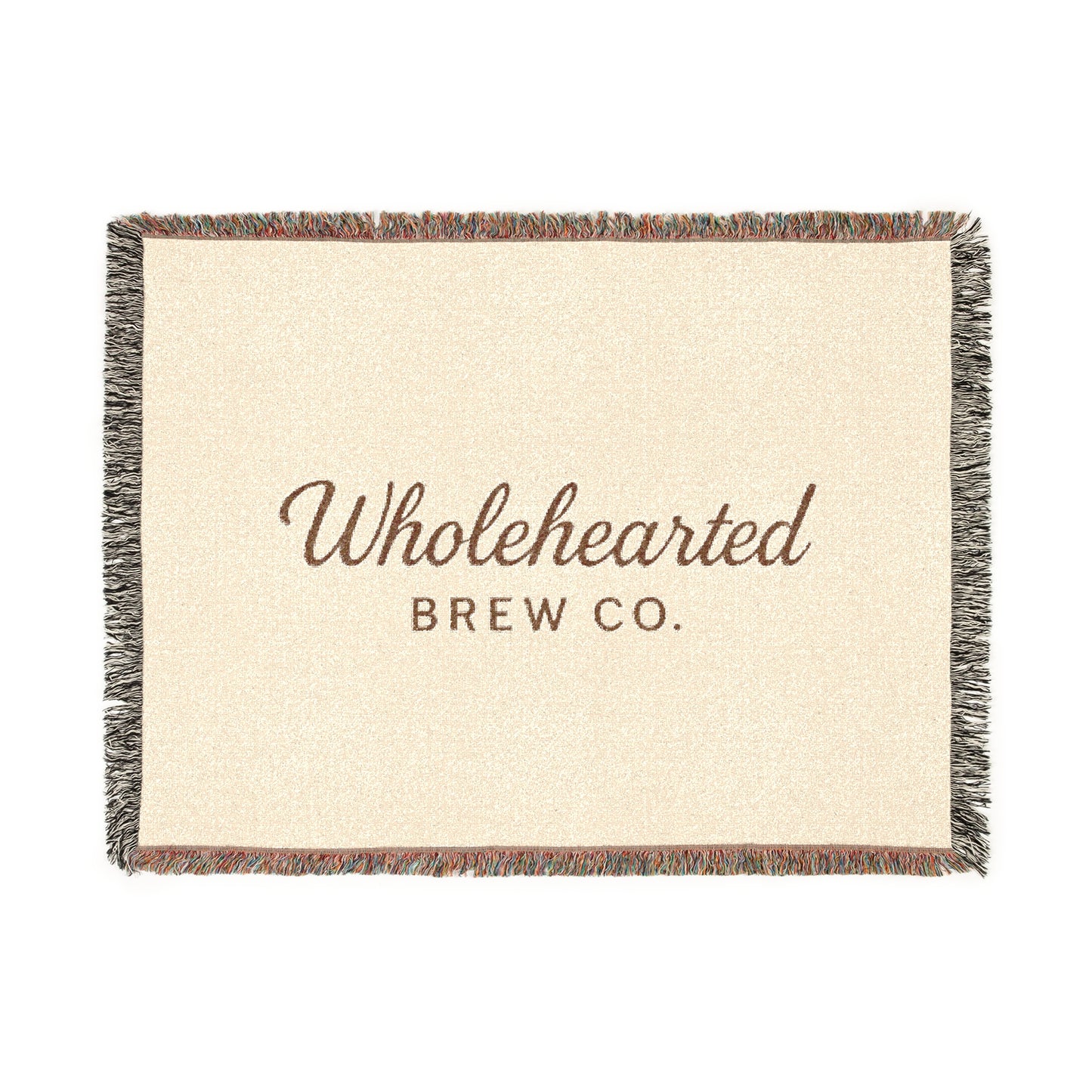 Wholehearted Brew Co. Woven Blanket - Cozy Home Décor for Coffee Lovers