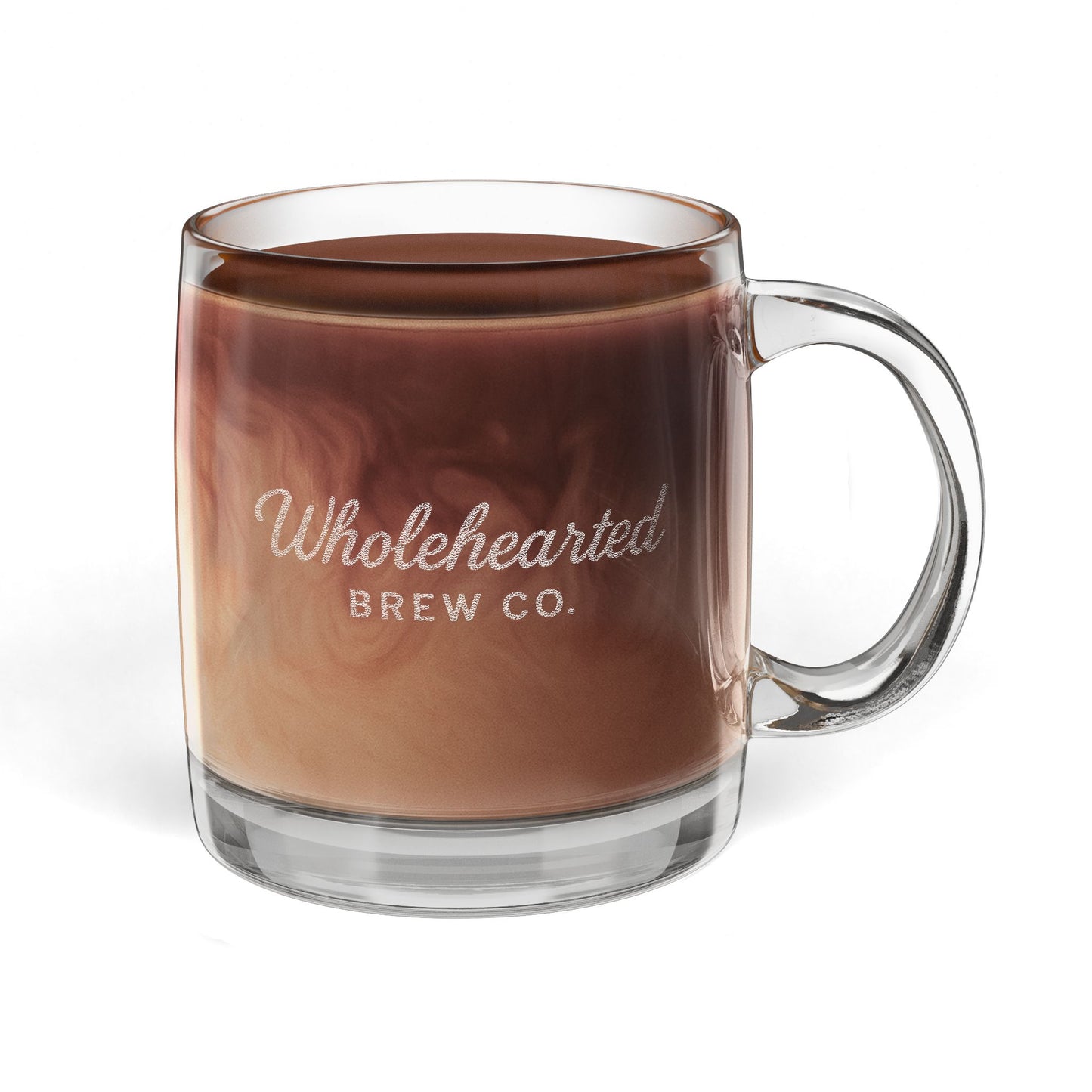 Wholehearted Brew Co Etched Glass Mug - Engraved 12.25oz