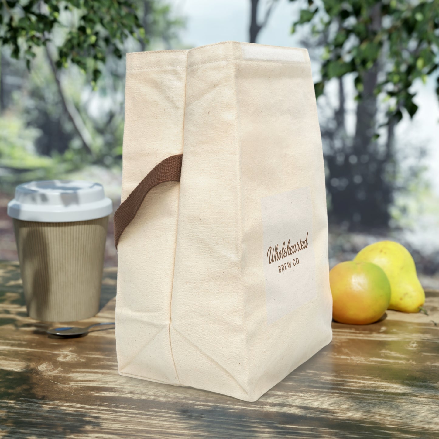 Eco-Friendly Canvas Lunch Bag with Strap - Wholehearted Brew Co.