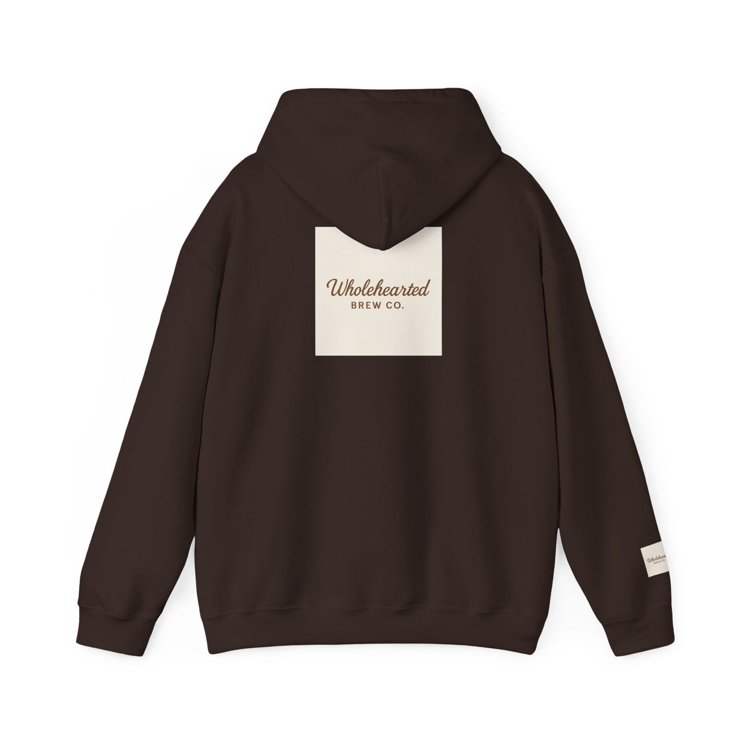 FAITH LOOKS GOOD ON YOU- Minimalist Cream Pullover with "Wholehearted Brew Co." Back & Sleeve Print