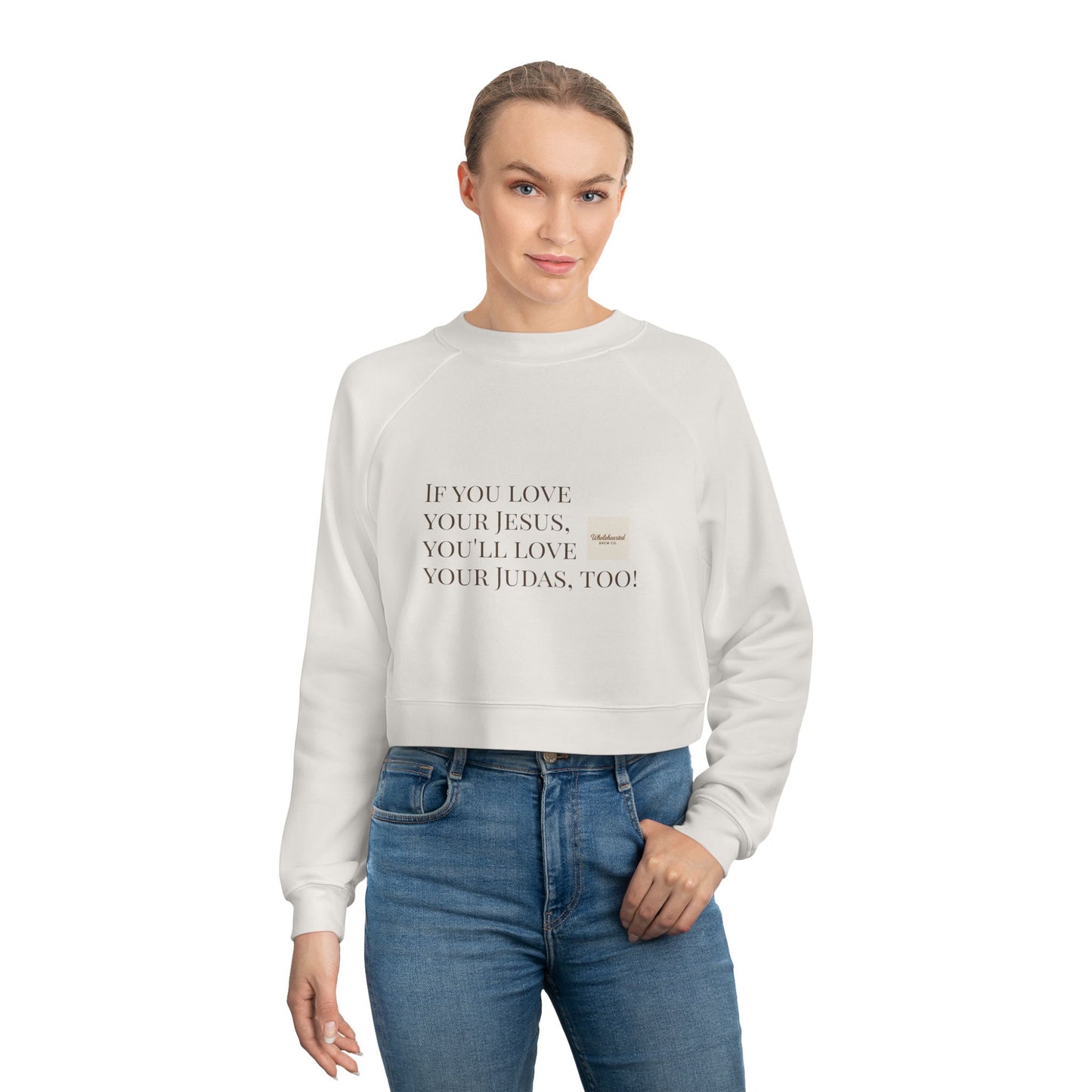 Love your Enemies Cropped Fleece Pullover for Women