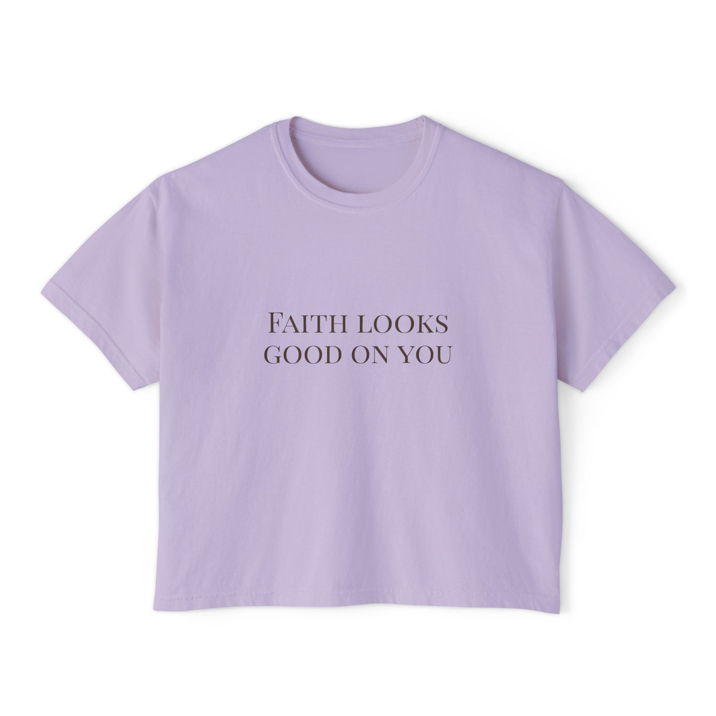 Faith Looks Good on You Women's Boxy Tee - Inspirational Casual Shirt