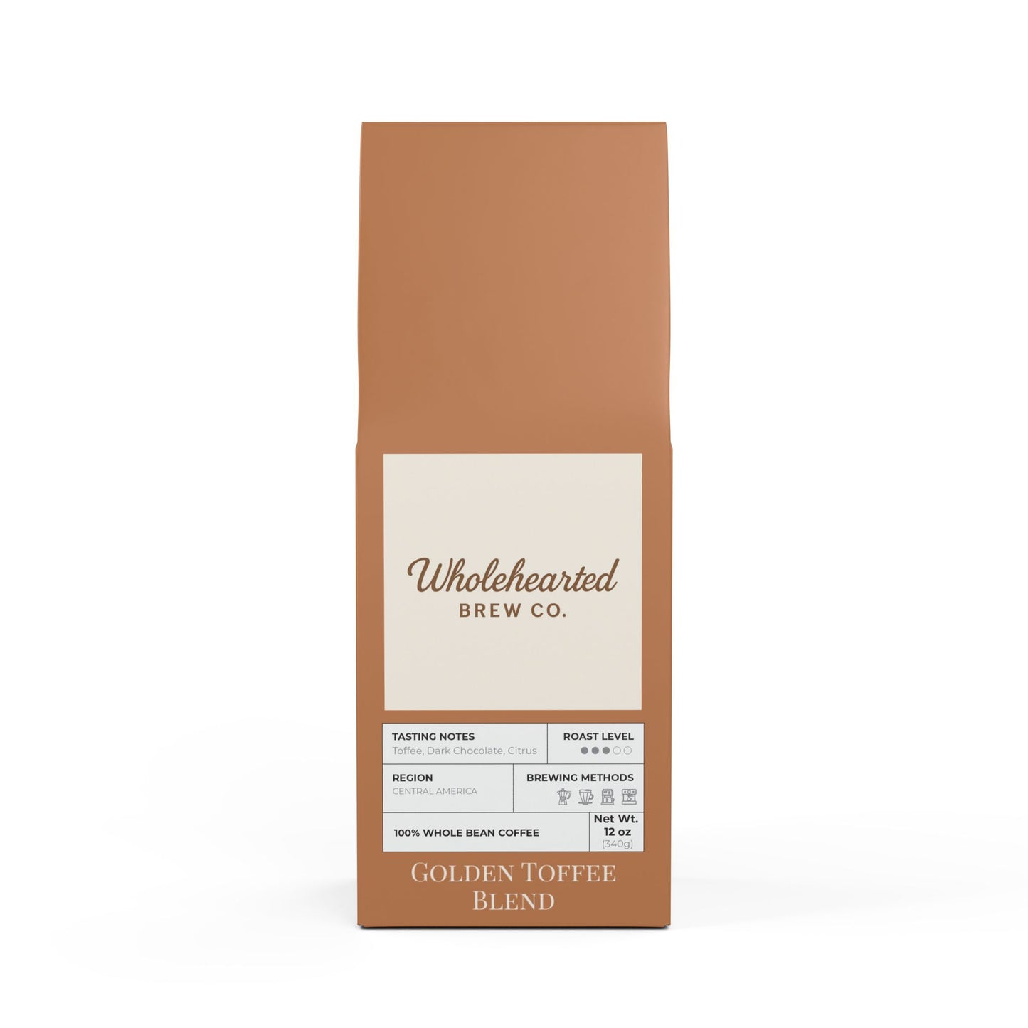 Golden Toffee Blend – Specialty Medium Roast Coffee (12oz)